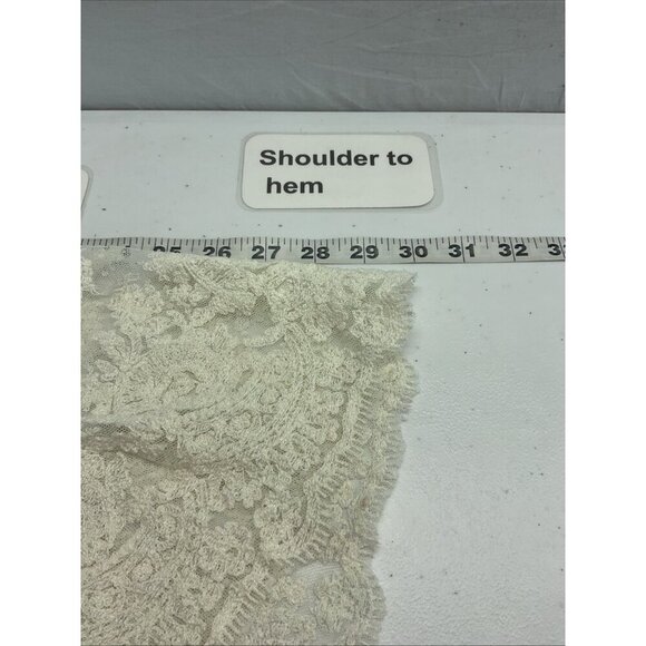 Sundance Cream Open Front Crochet duster‎ Lace Cardigan bell sleeve size XS - Picture 8 of 9